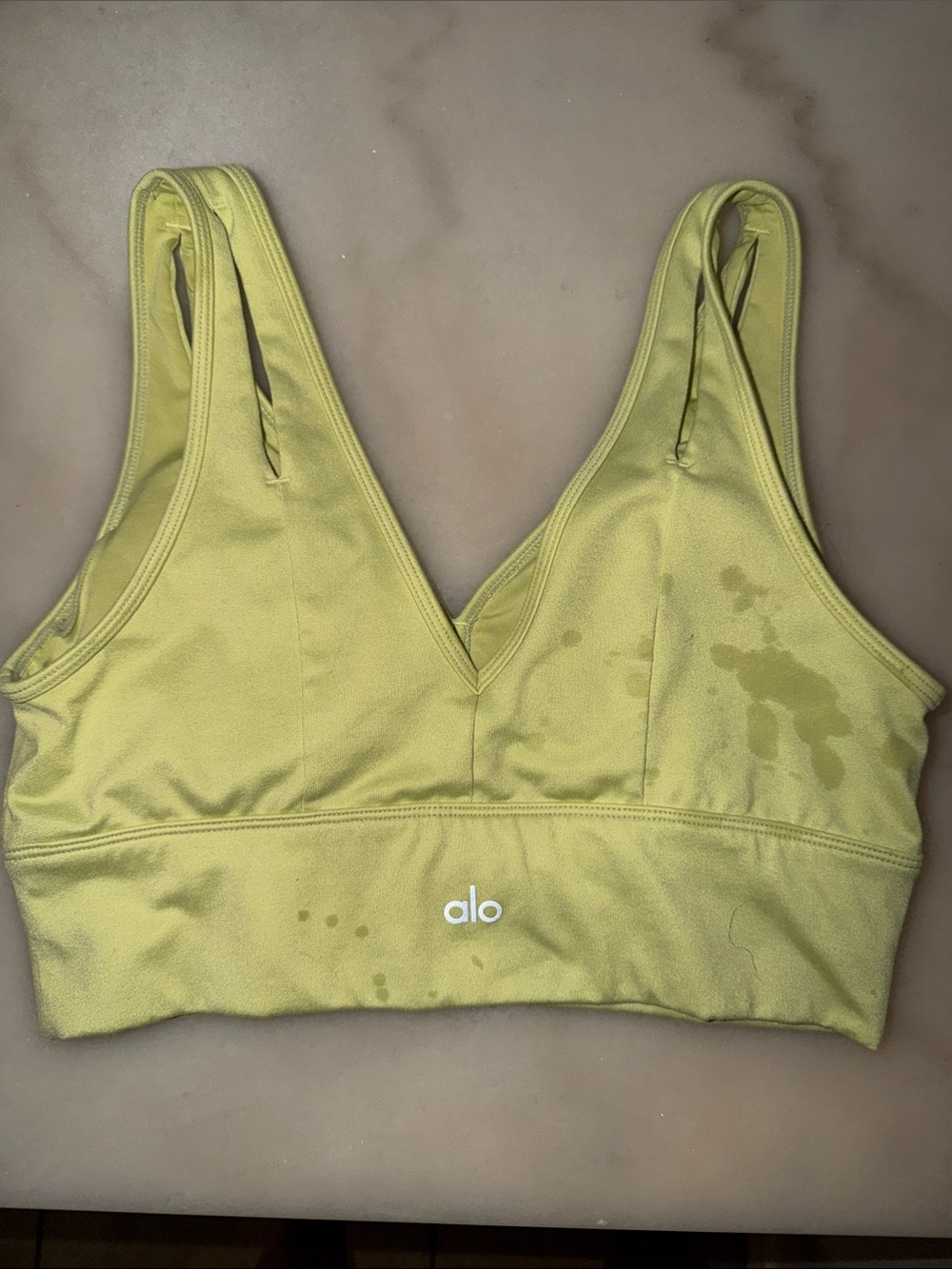 ALO Yoga Olive V-Neck Sports Bra